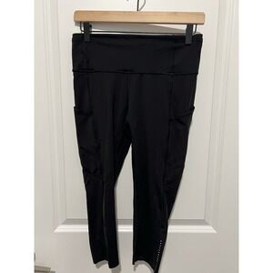 Lululemon Fast & Free Crop II *Nulux 19" Black Size 8 Athletic Yoga
